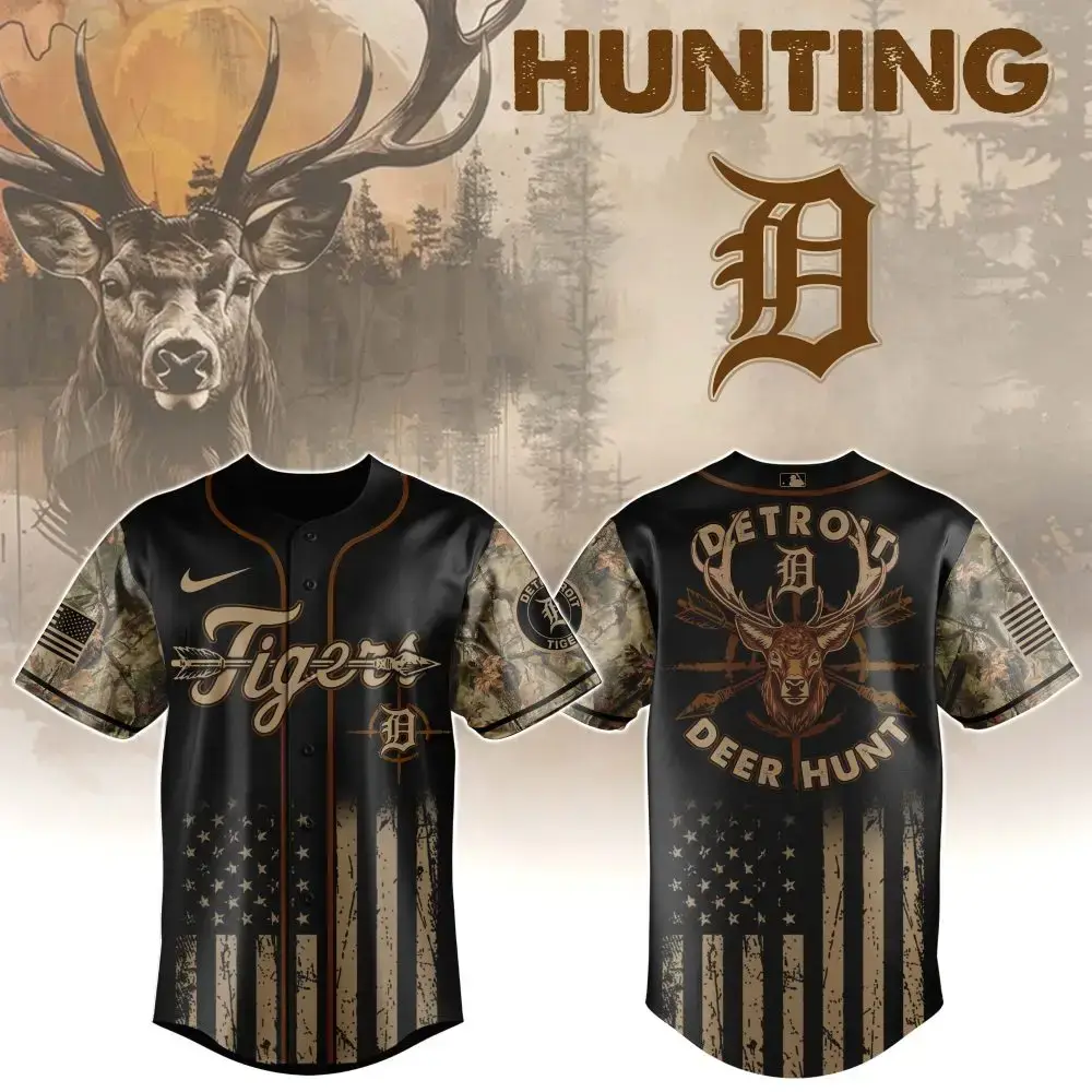 Detroit Deer Hunt Camo Jersey – Premium Hunting Apparel For Outdoor Enthusiasts Image