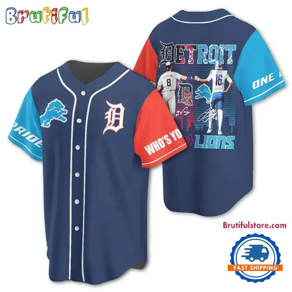 Detroit Lions And Tigers New Baseball Jersey Image