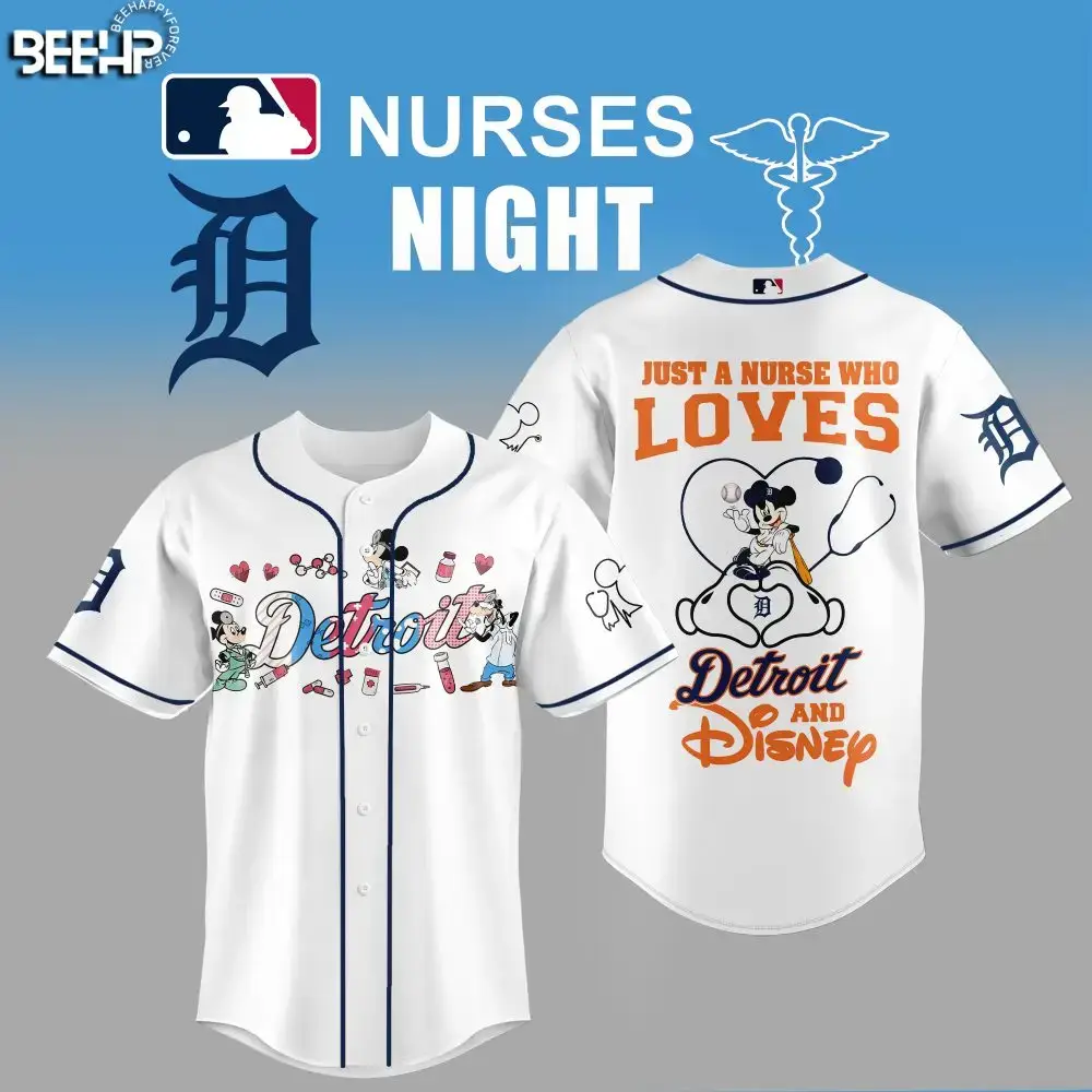 Detroit Nurses Night Disney Baseball Jersey – Perfect Gift For Disney & Baseball Fans! Image