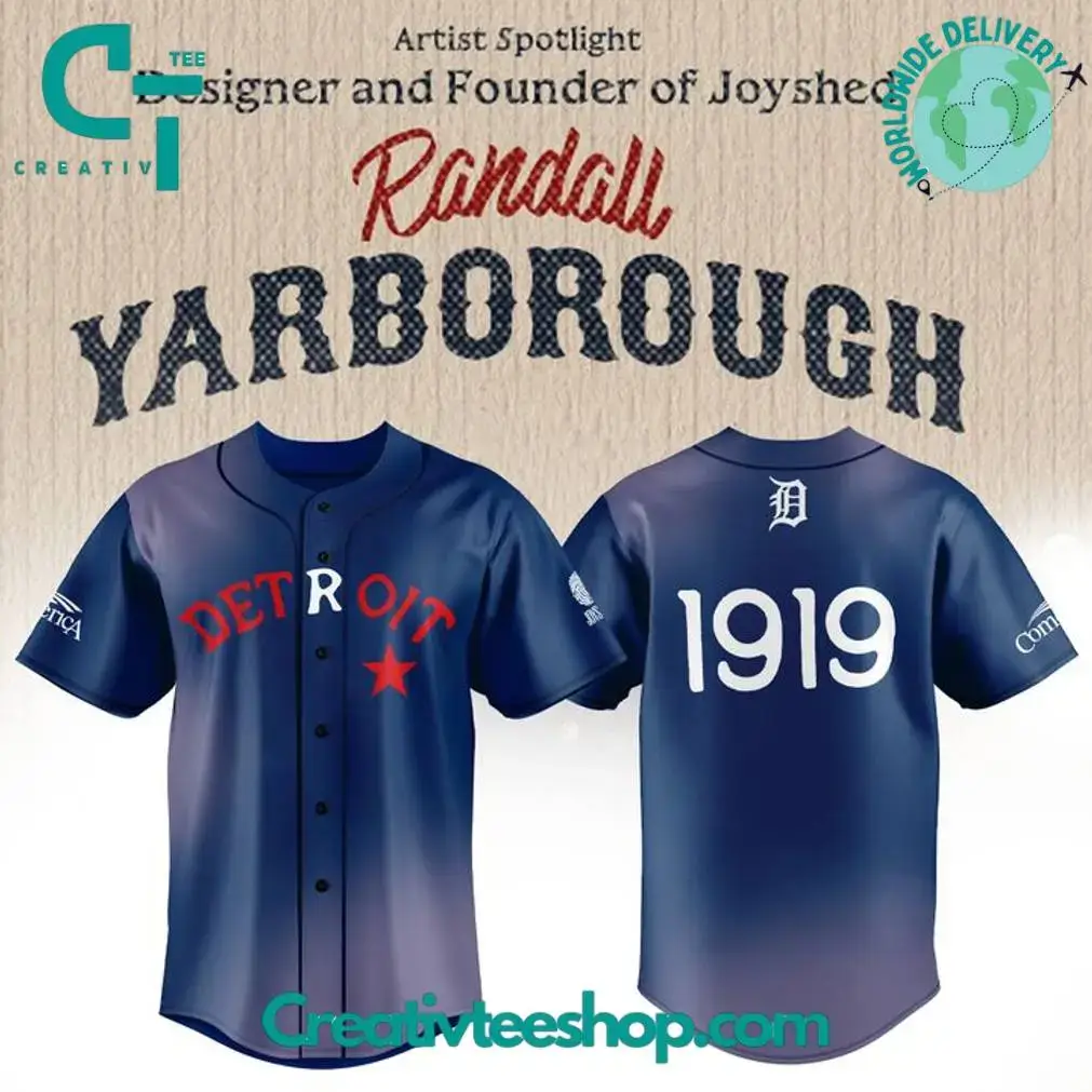 Detroit Tigers 1919 Black In Randall Yarborough Baseball Jersey Image