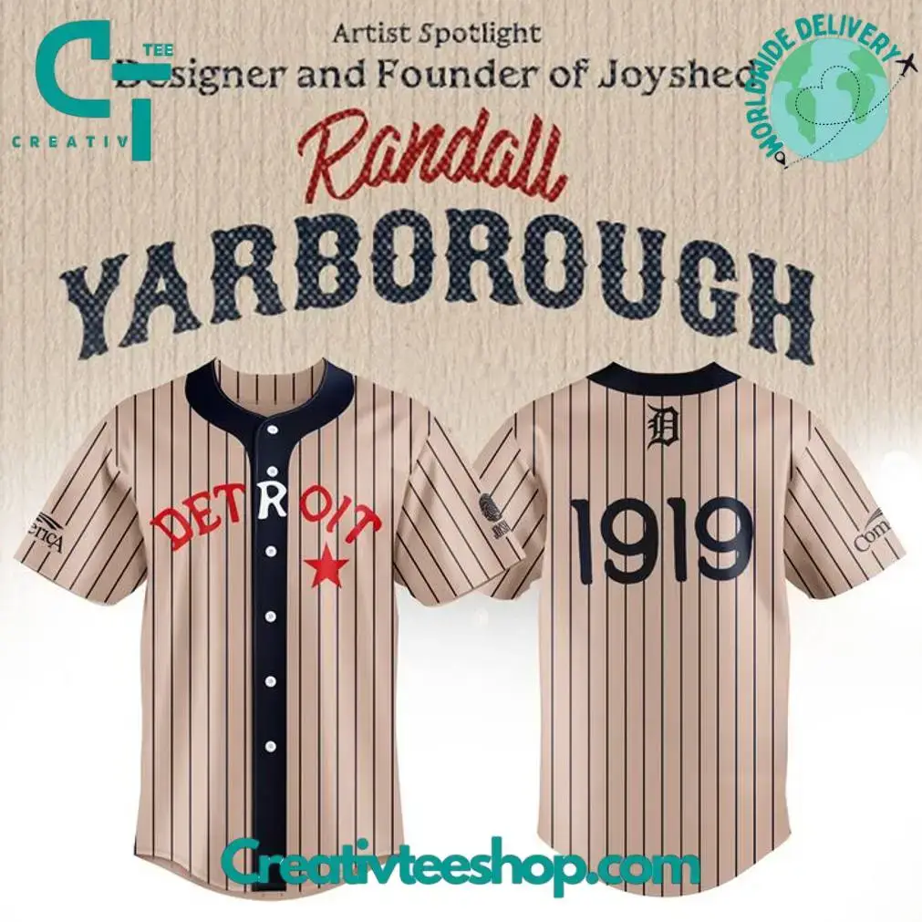 Detroit Tigers 1919 Black In Randall Yarborough Stripes Baseball Jersey Image