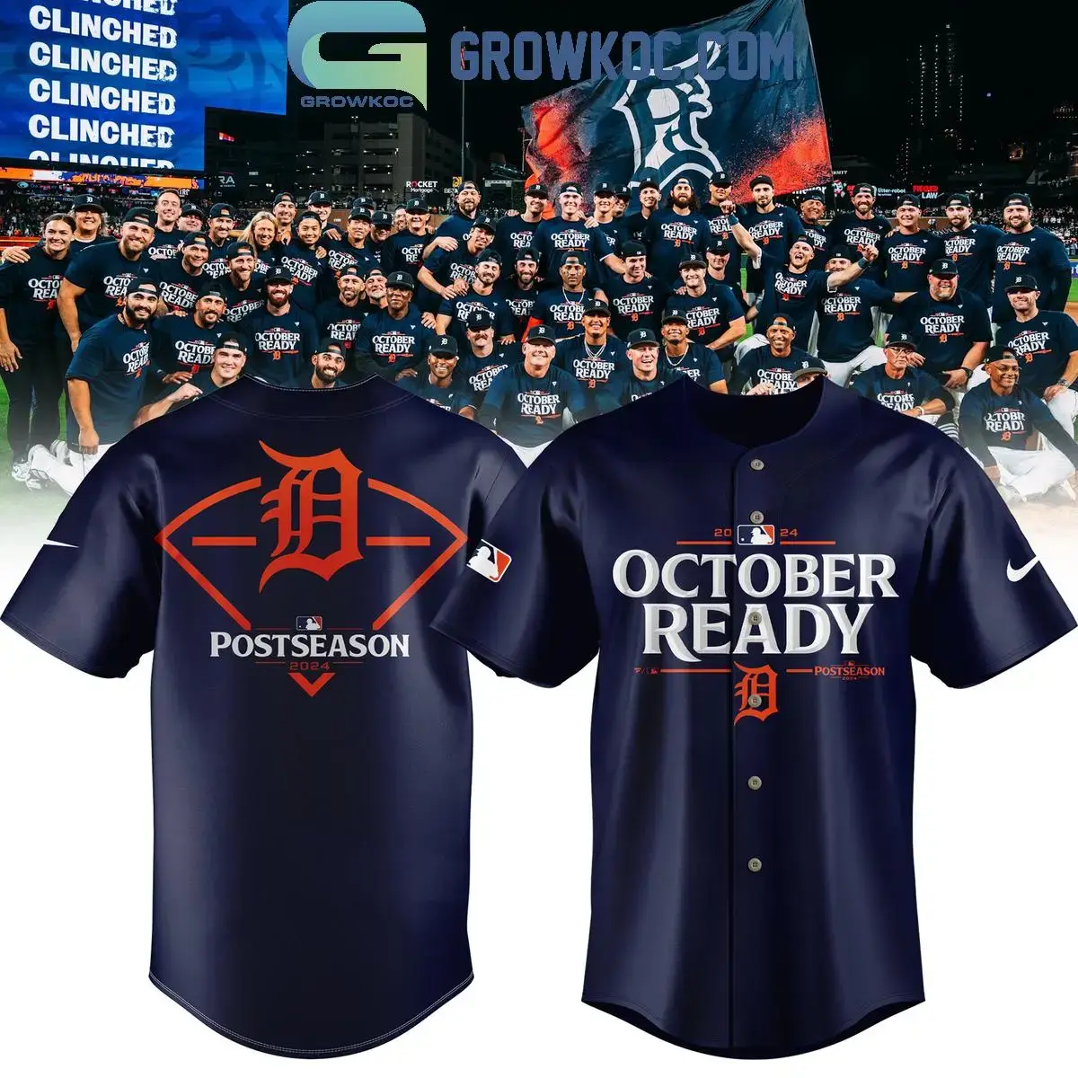 Detroit Tigers 2024 October Ready Fan Baseball Jersey Image
