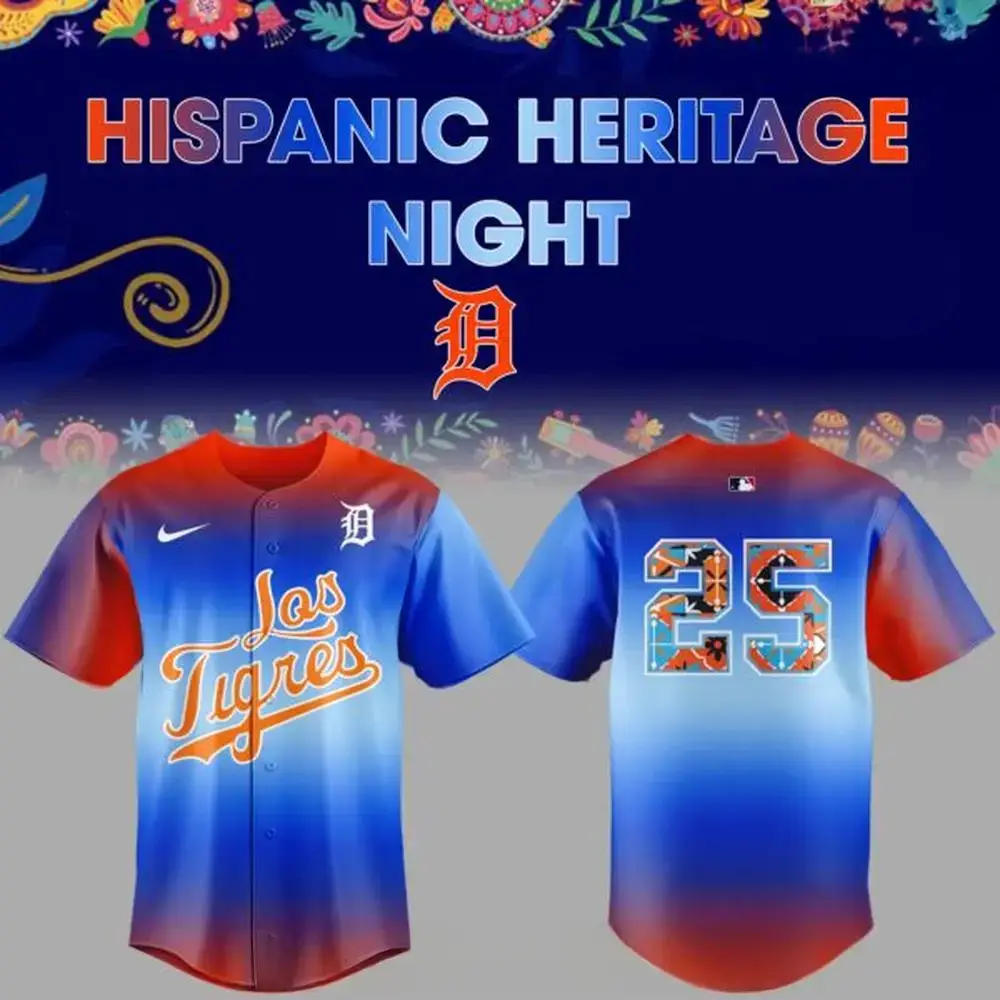 Detroit Tigers 2025 Hispanic Heritage Night Special Jersey Detroit Tigers Merch Dad Gifts Image