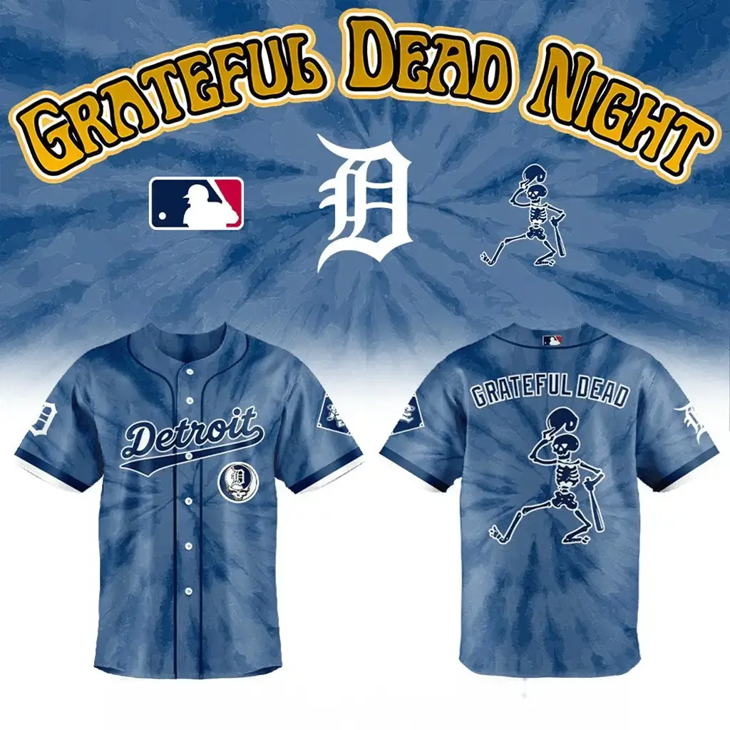 Detroit Tigers 2026 Grateful Dead Night Jersey Fan Merch Cool Gifts For Brothers Image