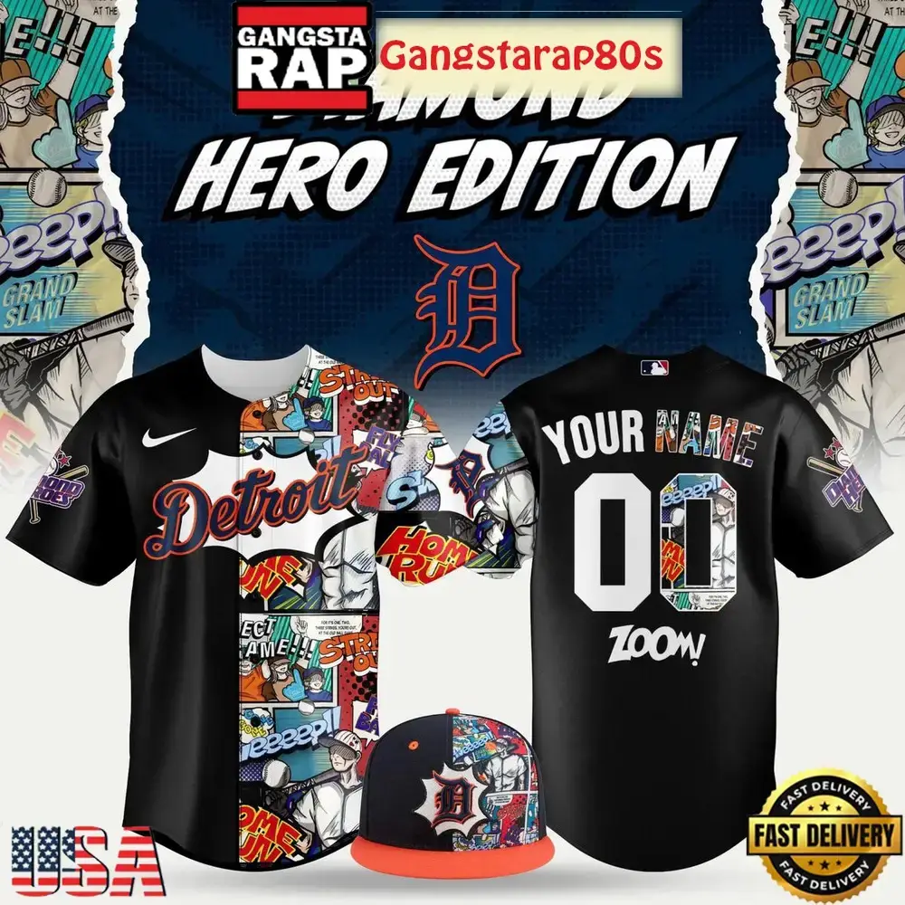 Detroit Tigers Diamond Hero 2025 Custom Baseball Jersey Image