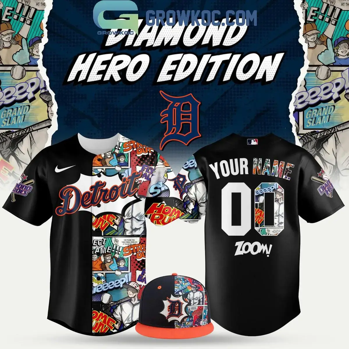 Detroit Tigers Diamond Hero 2025 Personalized Jersey Image