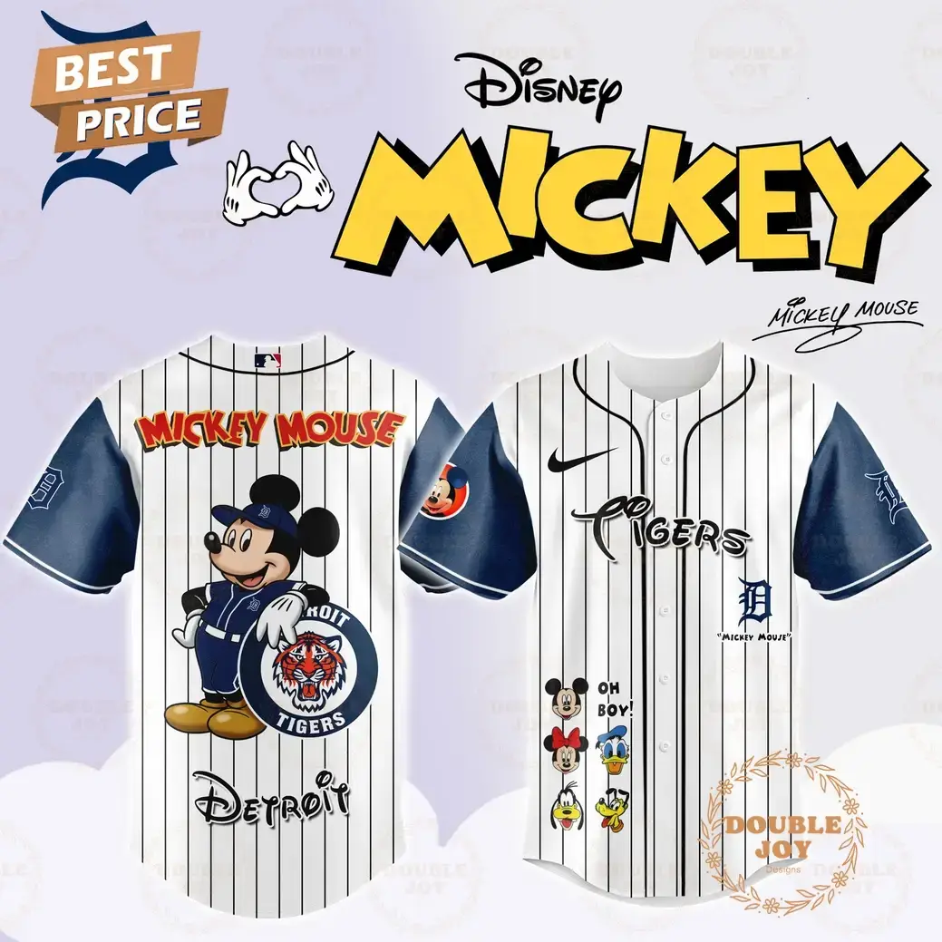 Detroit Tigers Disney Mickey Mouse 2025 Limited Edition Baseball Jersey Image