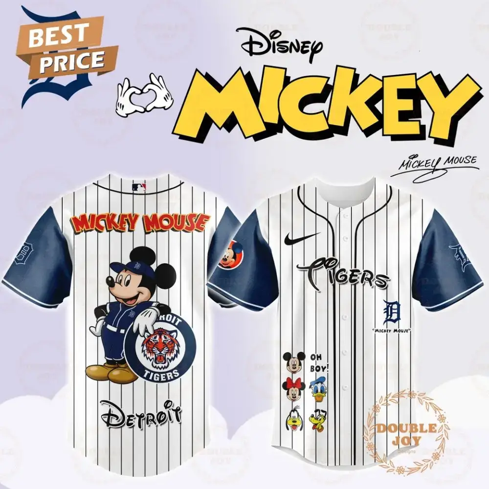 Detroit Tigers Disney Mickey Mouse 2025 Limited Edition Baseball Jersey Image