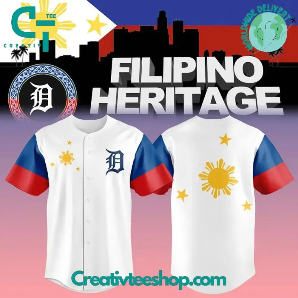 Detroit Tigers Filipino Heritage Night 2025 Special Baseball Jersey Image