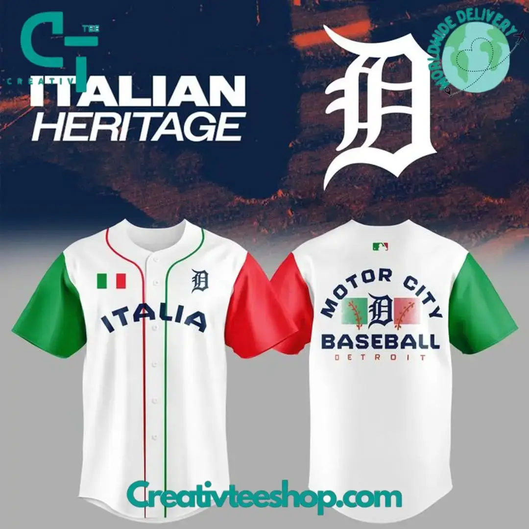 Detroit Tigers Italian Heritage Celebration Special Baseball Jersey Image