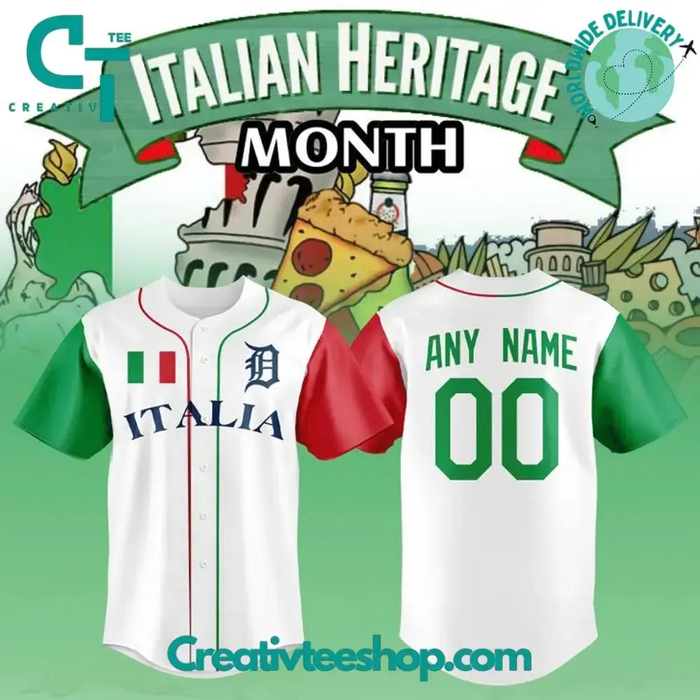 Detroit Tigers Italian Heritage Night 2025 Special Baseball Jersey Image