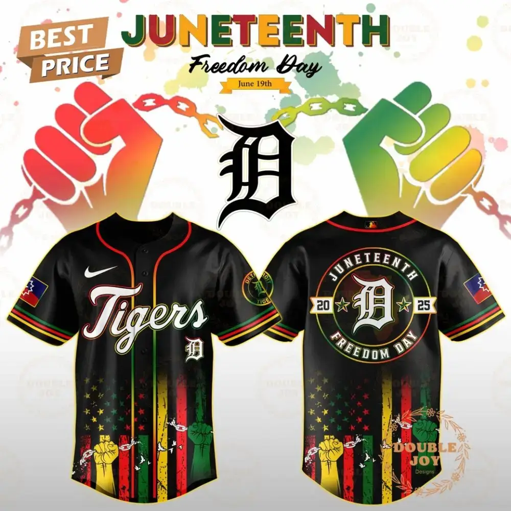 Detroit Tigers Juneteenth Freedom Day 2025 Special Edition Baseball Jersey Image