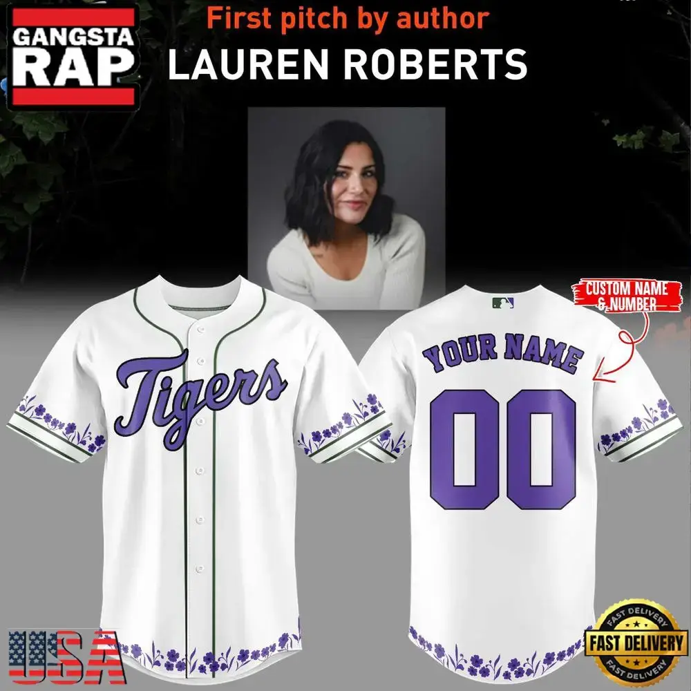 Detroit Tigers Lauren Roberts Personalized Limited Premium Edition Custom Baseball Jersey Image