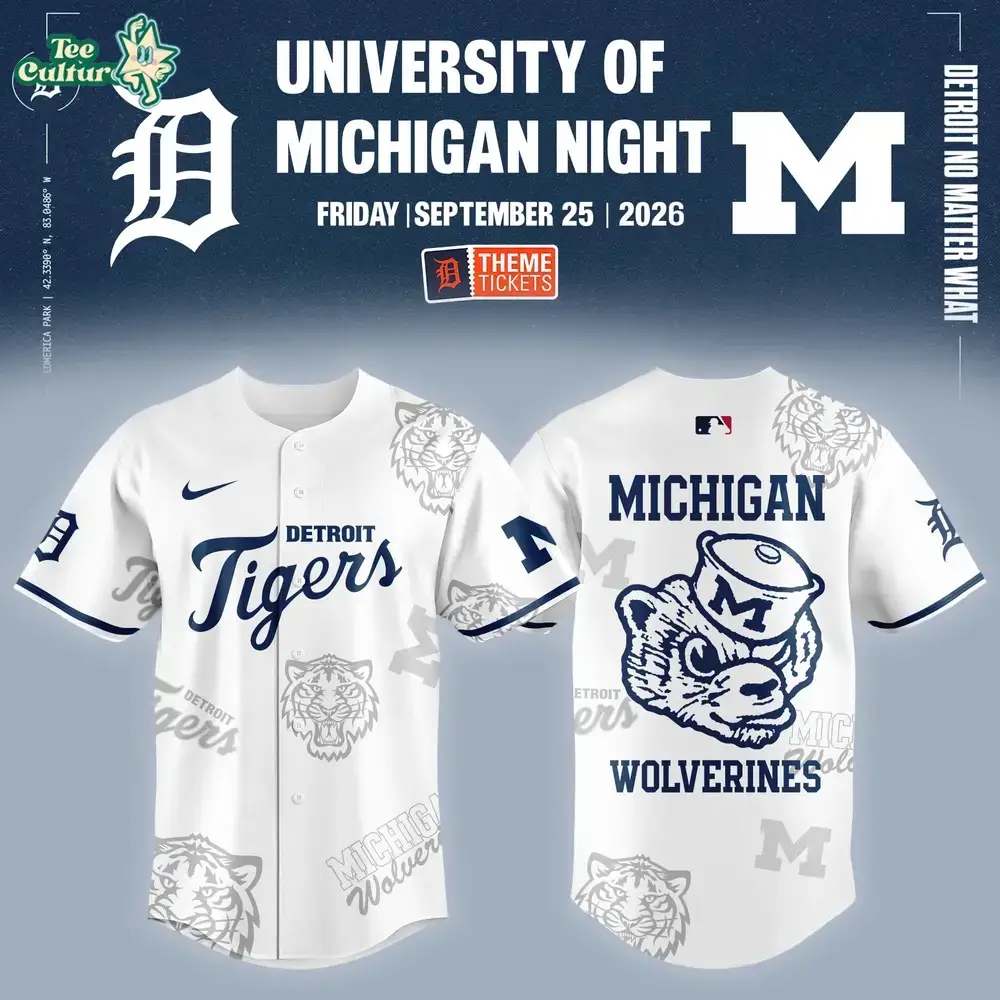 Detroit Tigers Michigan Wolverines University Of Michigan Night Special Edition Jersey Image