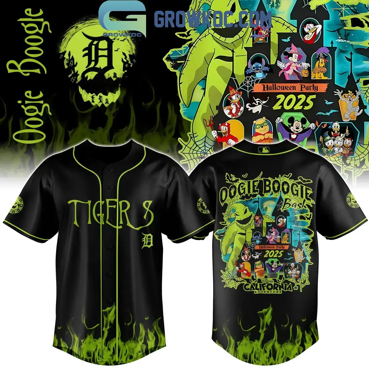 Detroit Tigers Mix Oogie Boogie Bash Halloween Party 2025 Jersey Image