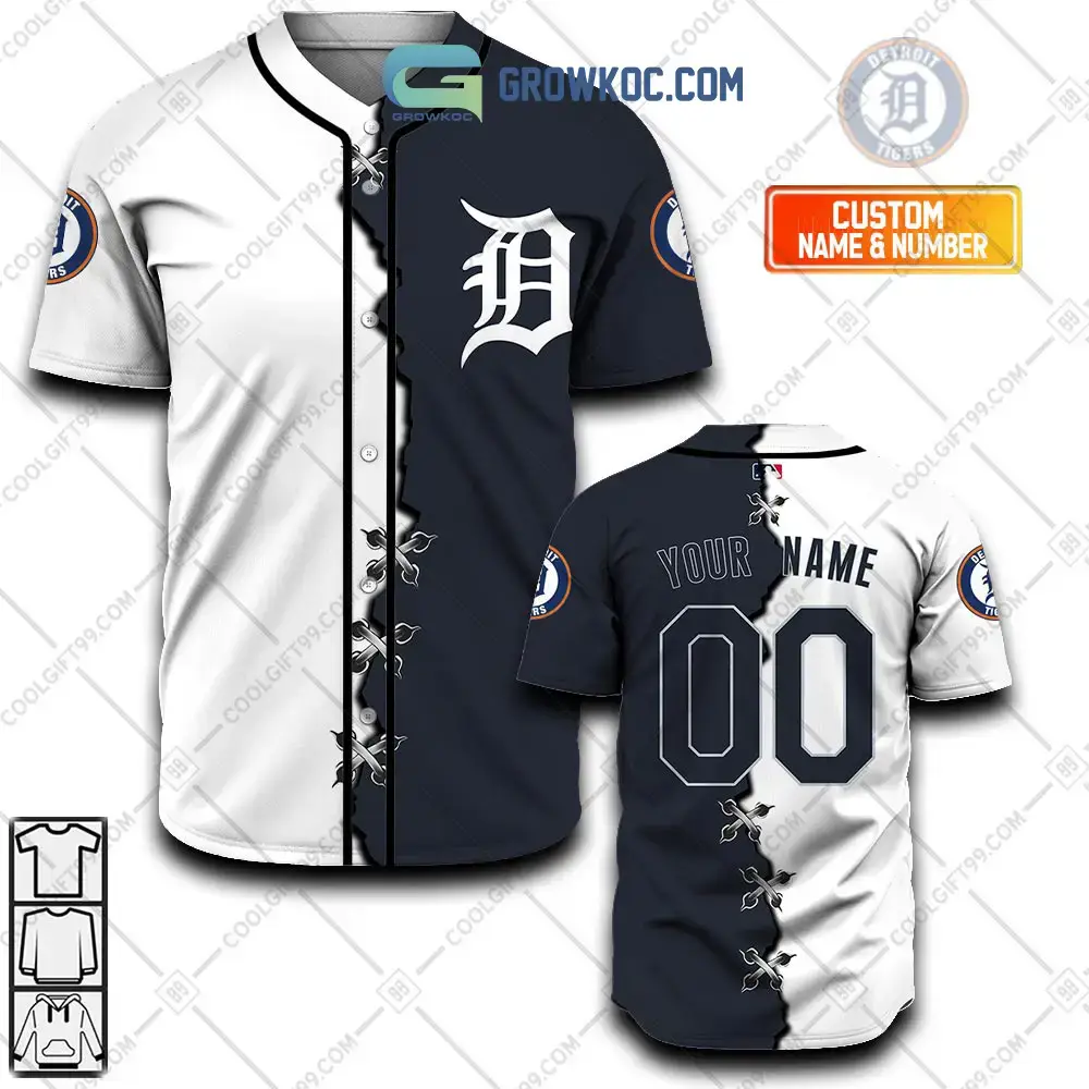 Detroit Tigers MLB Personalized Mix Baseball Jersey Image