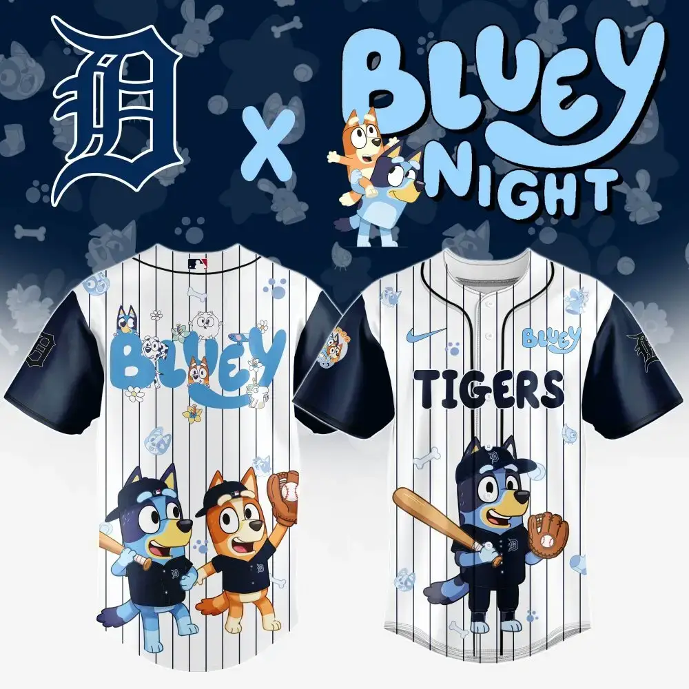 Detroit Tigers Mlb X Bluey And Bingo Special Edition Jersey Image