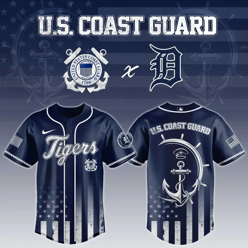 Detroit Tigers Mlb X National Usa Coast Guard Day Custom Baseball Jersey Image
