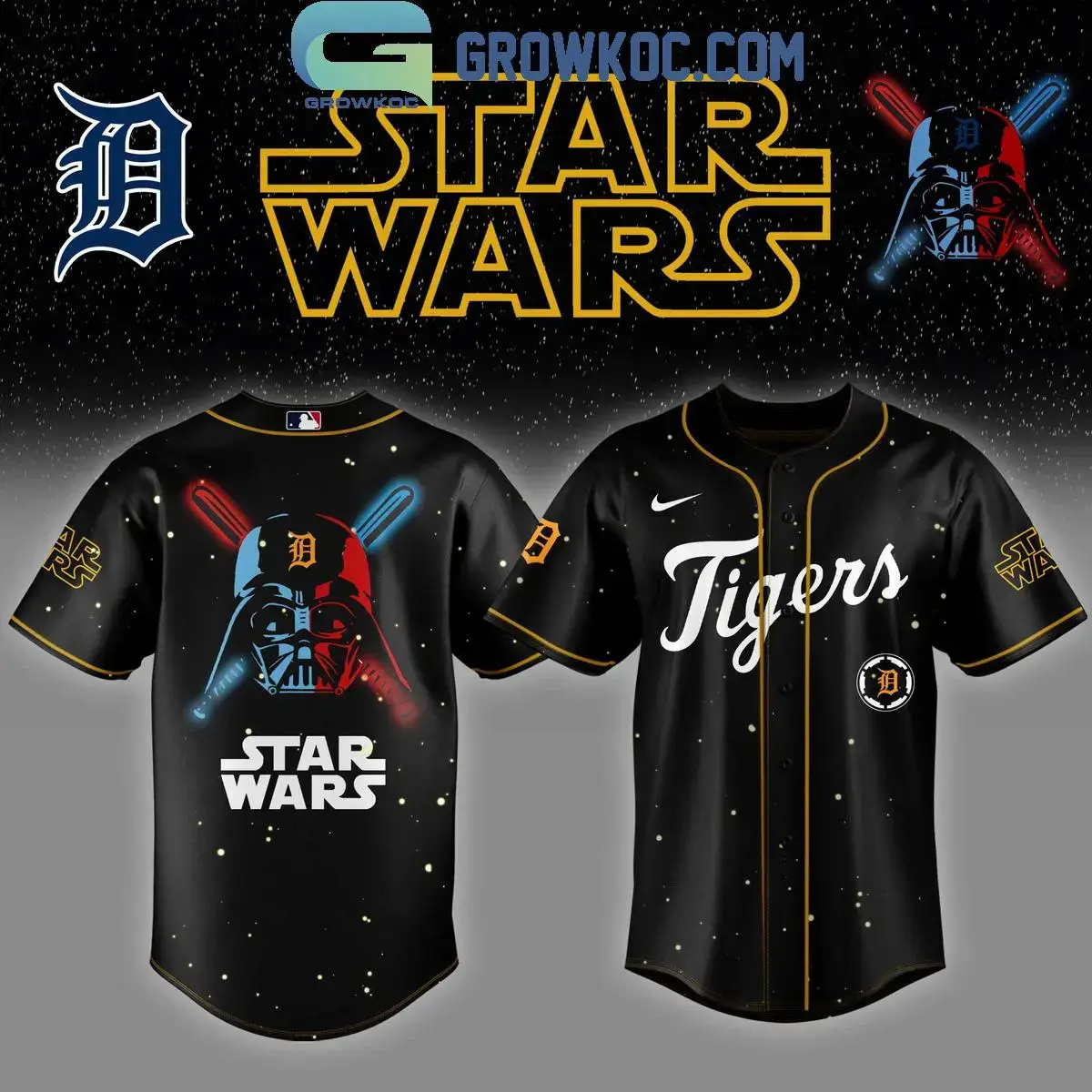 Detroit Tigers MLB x Star Wars 2025 Baseball Jersey Image