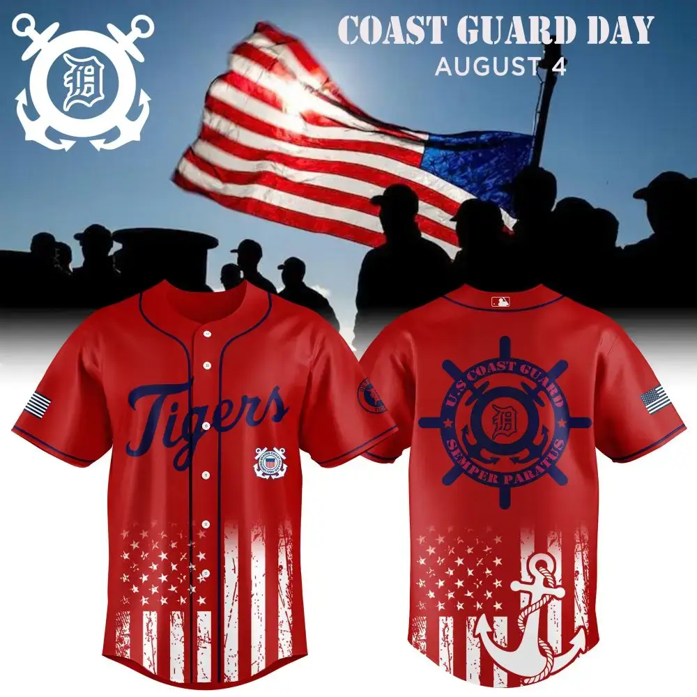 Detroit Tigers Mlb X United States Guard Day Custom Baseball Jersey Image