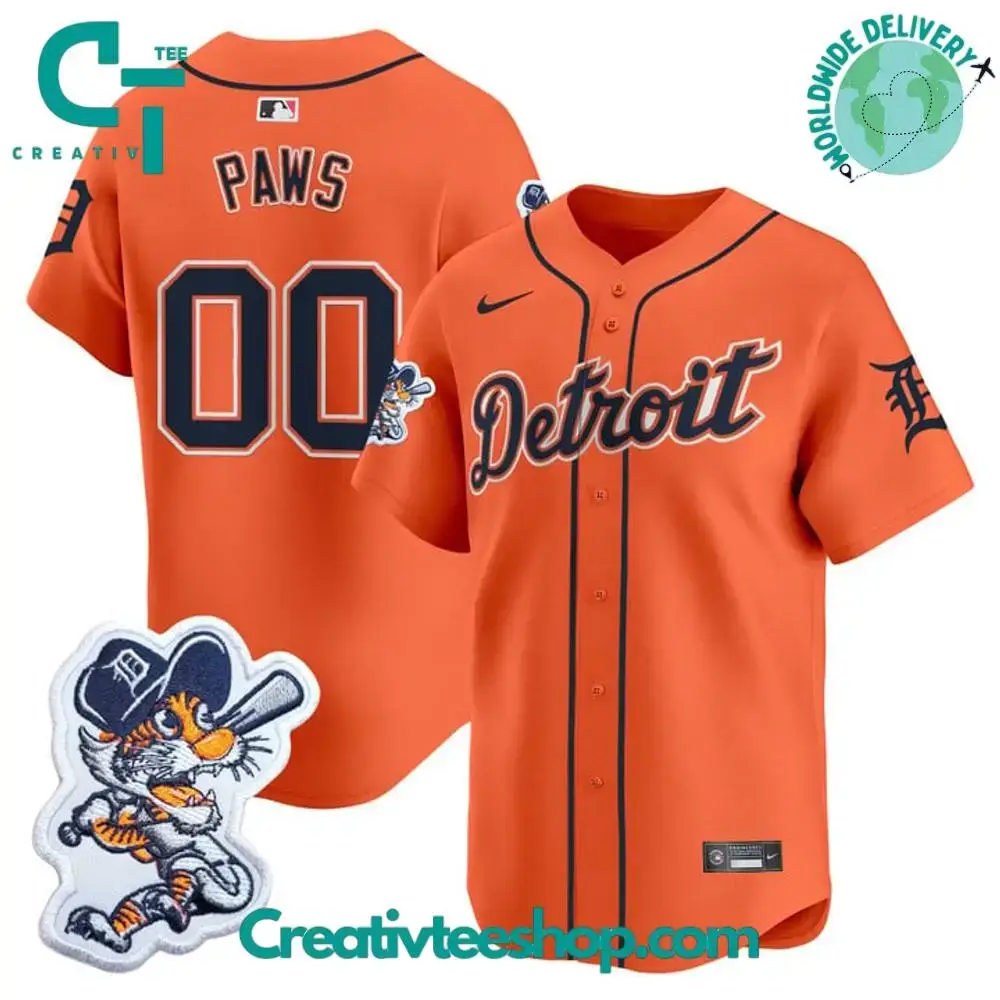 Detroit Tigers Paws Special Edition Baseball Jersey Image