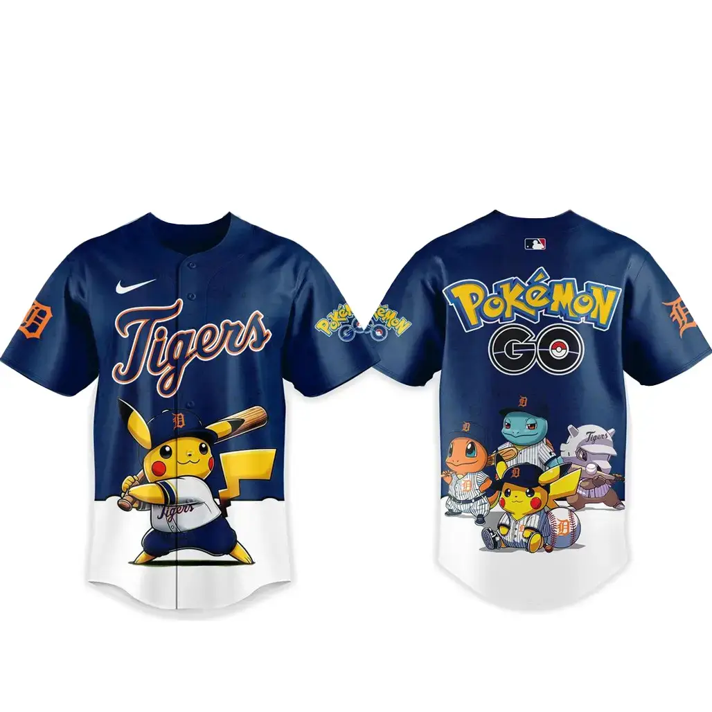 Detroit Tigers Pokemon Go Night 2026 Game Baseball Jersey Image