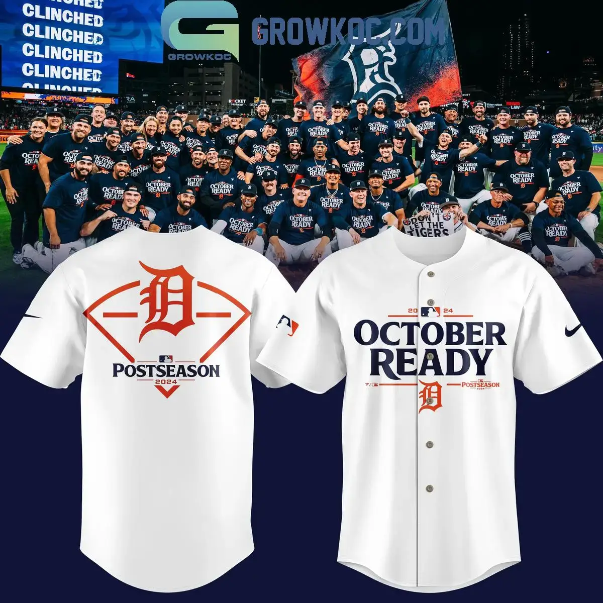 Detroit Tigers Postseason 2024 October Ready Fan Baseball Jersey Image