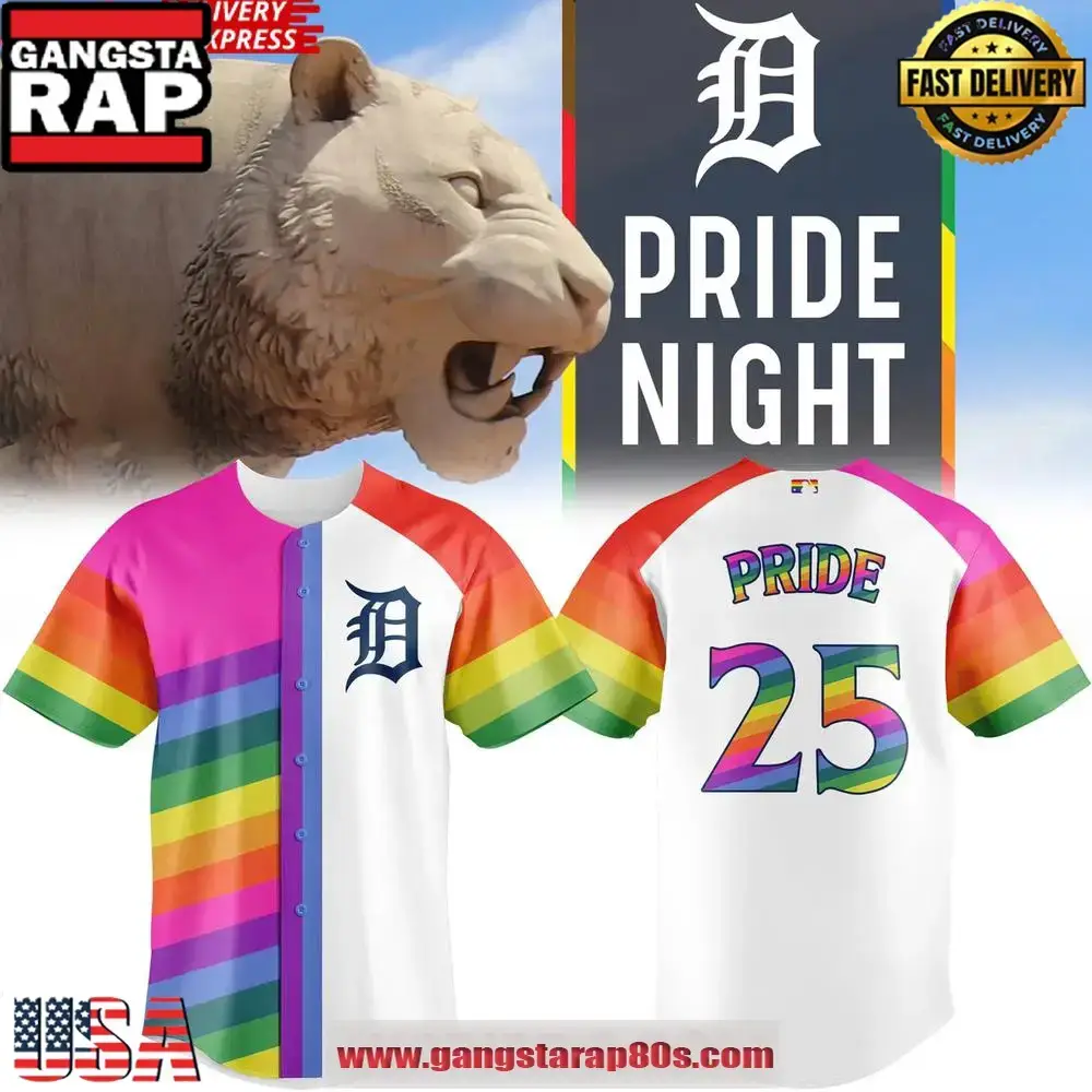 Detroit Tigers Pride Night 2025 Baseball Jersey Shirt Image