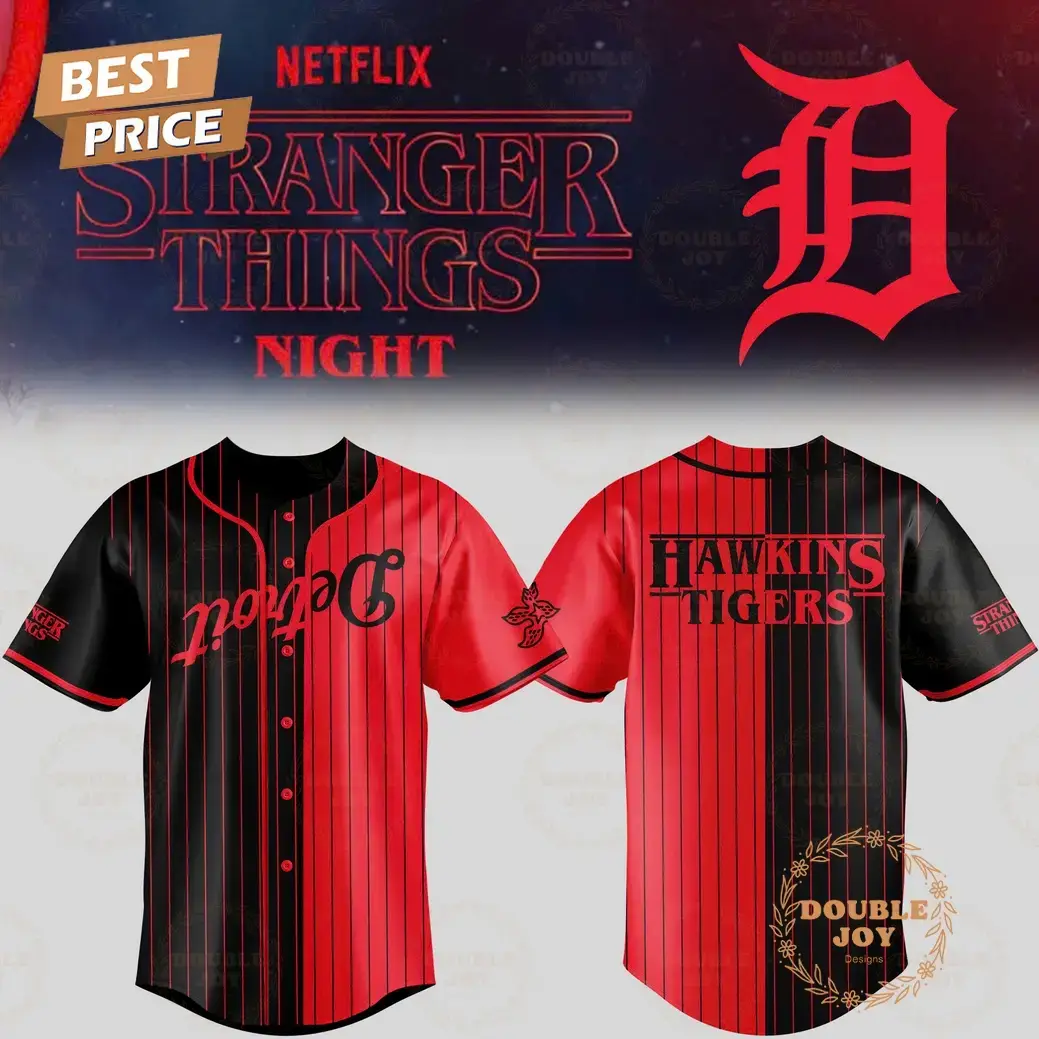Detroit Tigers Stranger Things Night 2025 Special Edition Baseball Jersey Image