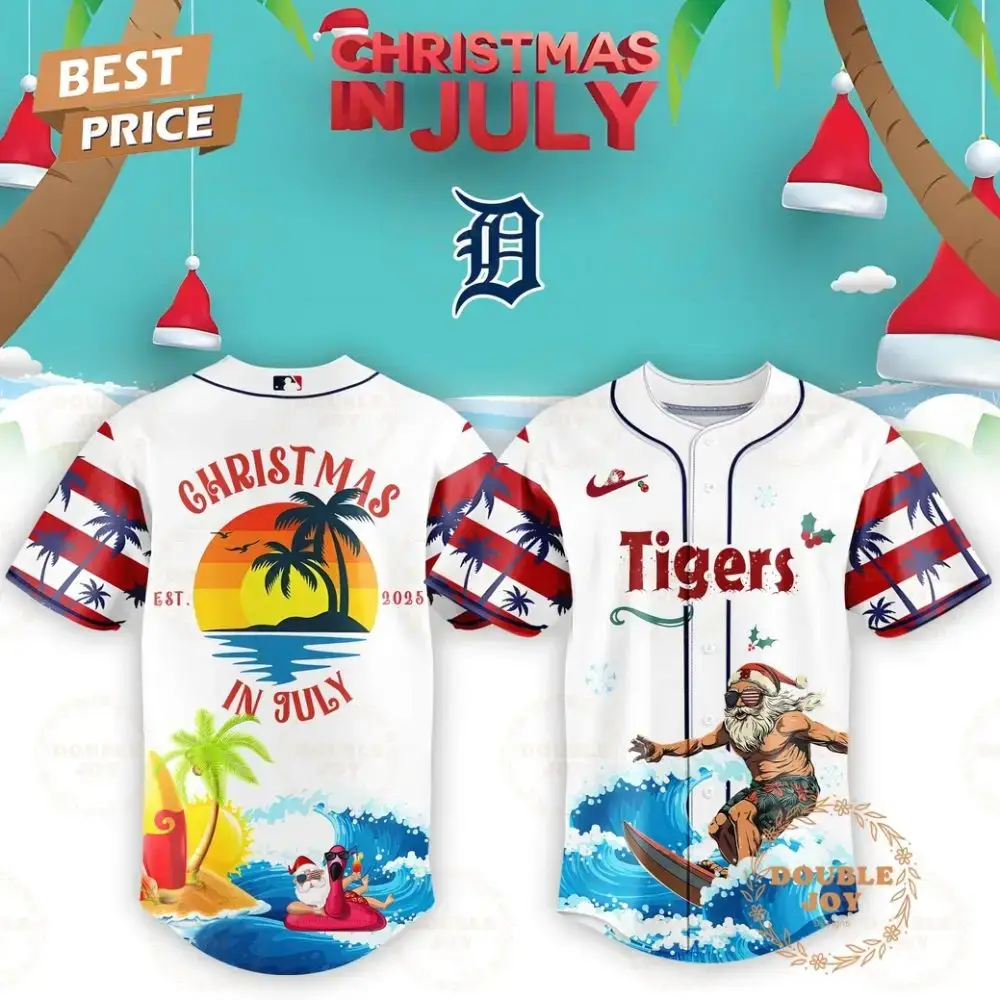 Detroit Tigers X Christmas In July Est.2025 Special Edition Baseball Jersey Image