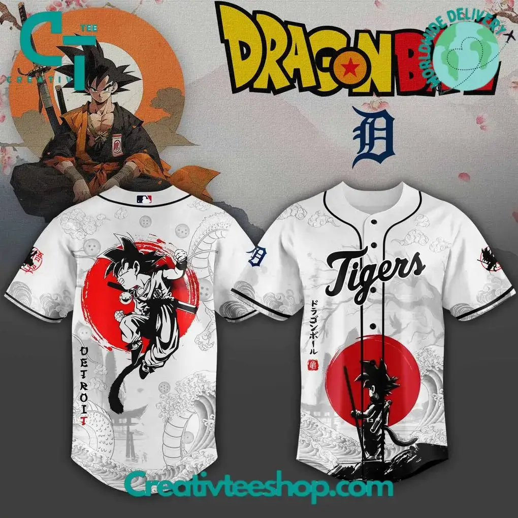 Detroit Tigers X Dragon Ball 2025 Japan Edition Baseball Jersey Image