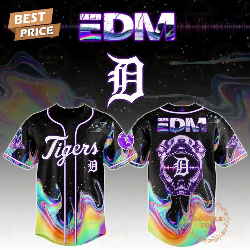 Detroit Tigers X Edm Pulsebeat Jersey Galaxy Edition Baseball Jersey Image