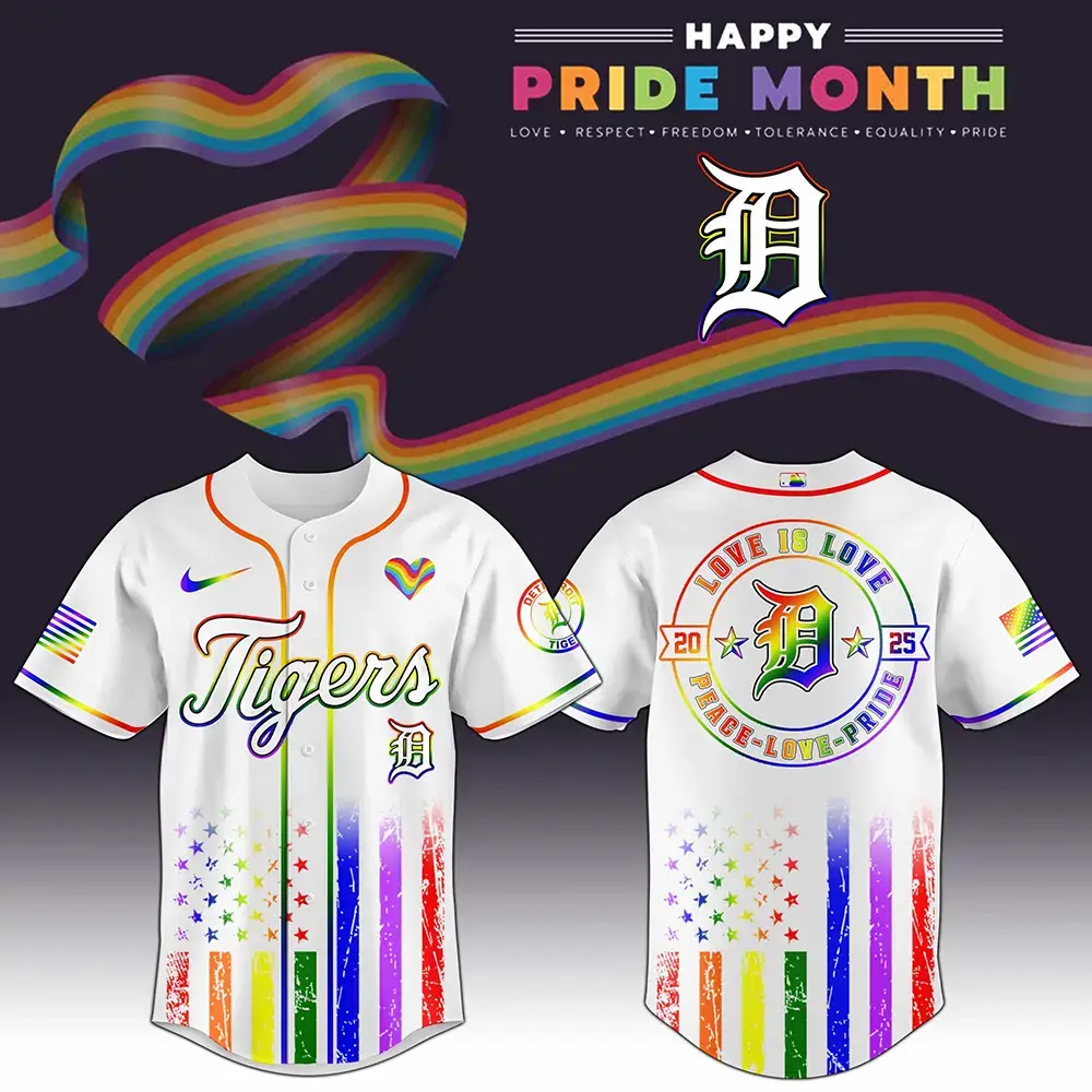 Detroit Tigers x Happy Pride Month 2025 Baseball Jersey Detroit Tigers Merch Gifts For Fans Image