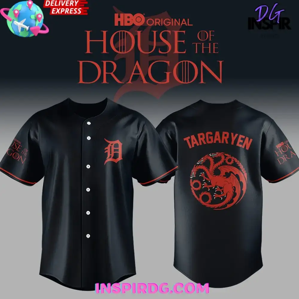 Detroit Tigers X House Of The Dragon Baseball Jersey Image