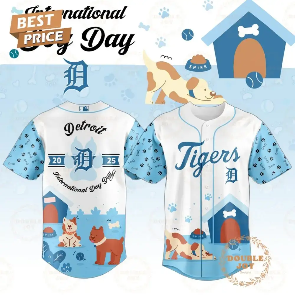 Detroit Tigers X International Dog Day 2025 Limited Edition Baseball Jersey Image