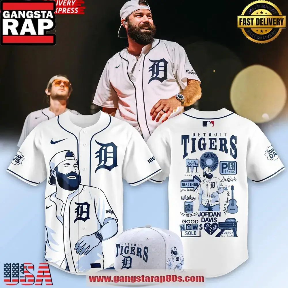 Detroit Tigers x Jordan Davis Music Baseball Jersey Shirt Image