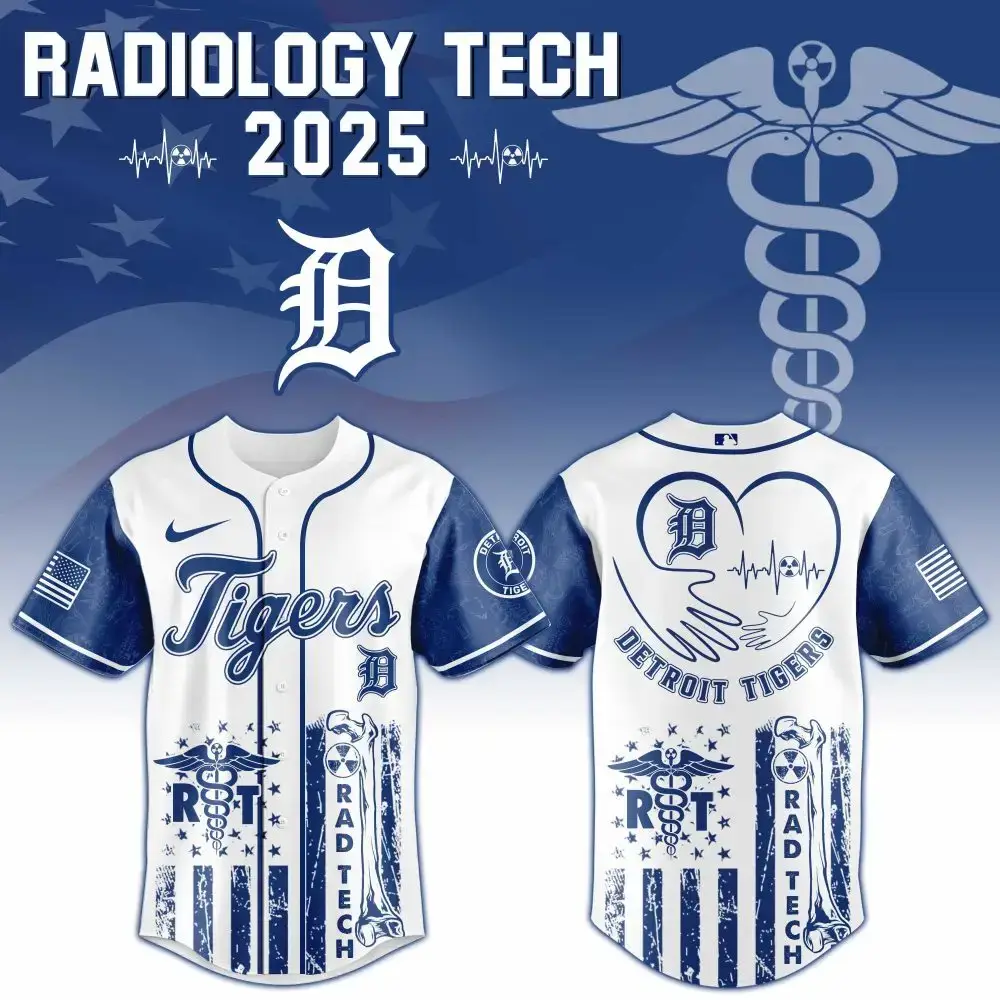 Detroit Tigers X Radiology Tech Night Exclusive Design Custom Baseball Jersey Image