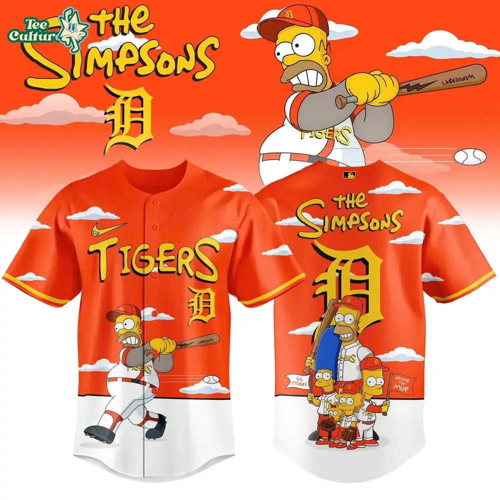 Detroit Tigers x The Simpsons 2026 Limited Edition Baseball Jersey Image