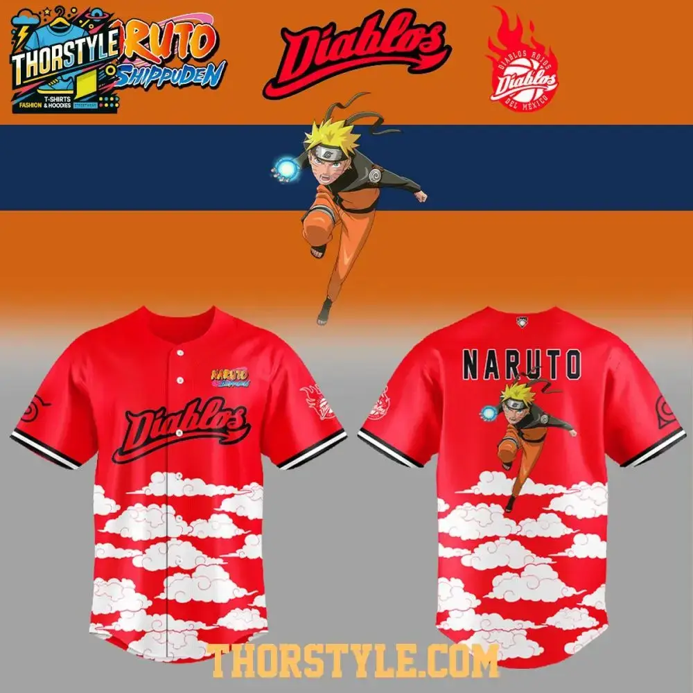Diablos Rojos Del Mexico X Naruto Shippuden 2026 Night Baseball Jersey Image