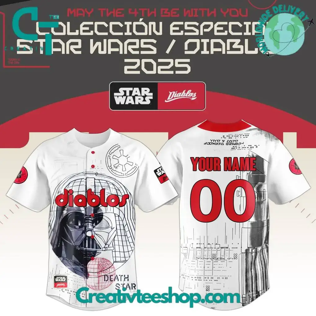 Diablos Rojos Del Mexico X Star Wars Night 2025 Special Baseball Jersey Image