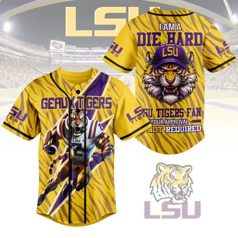 Die Hard Lsu Tigers Fan Jersey - Bold Tiger Design, Perfect For Game Day! Image