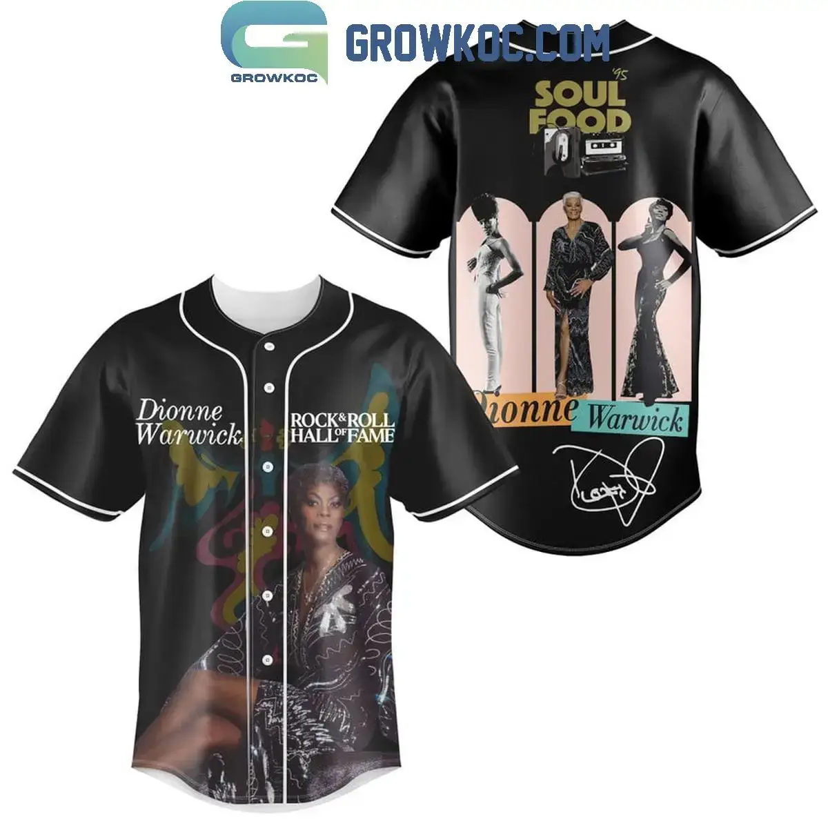 Dionne Warwick Soul Food Hall Of Fame 2024 Rock And Roll Baseball Jersey Image