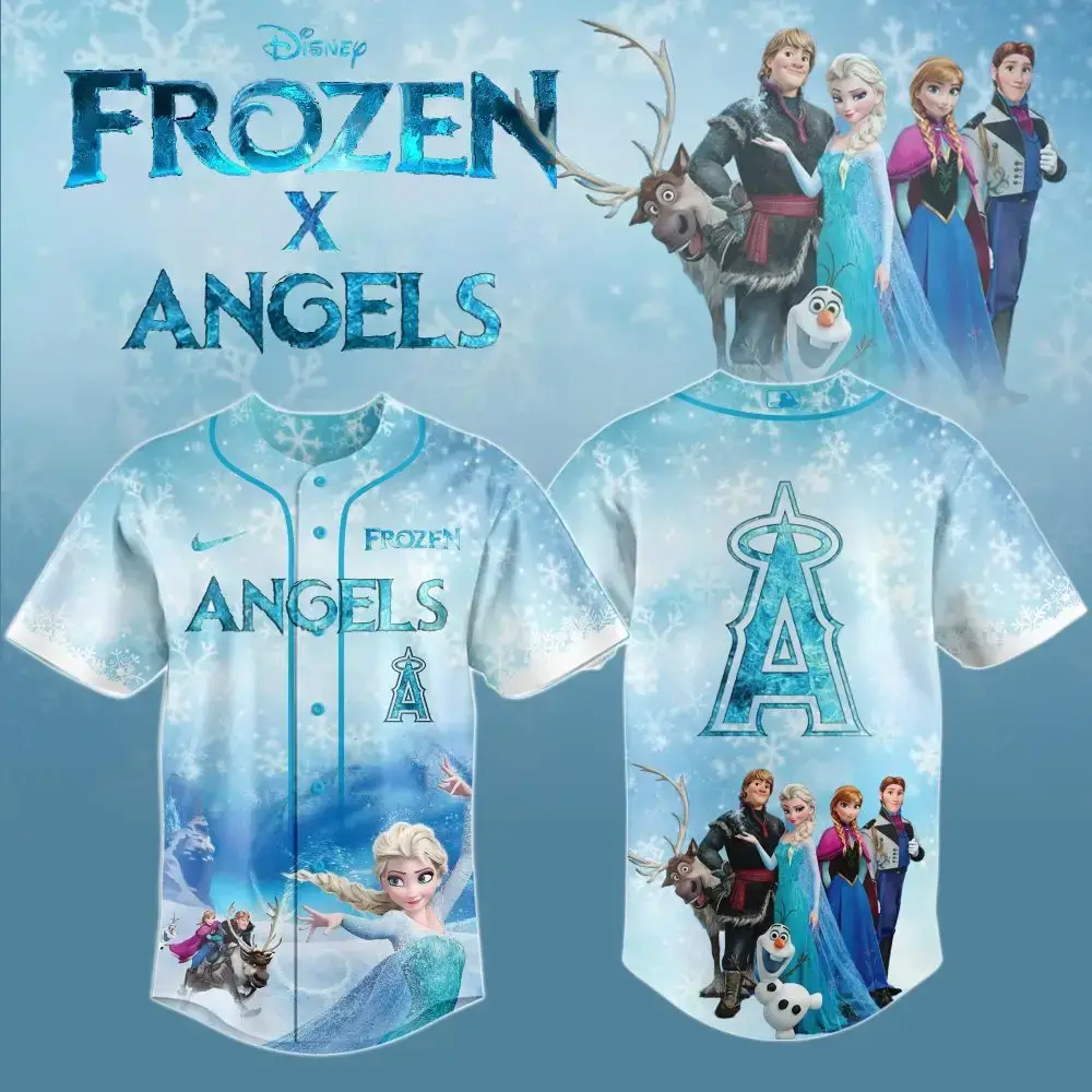 Disney Frozen X Angels Baseball Jersey – Elsa & Anna Design, Perfect Gift For Fans Image