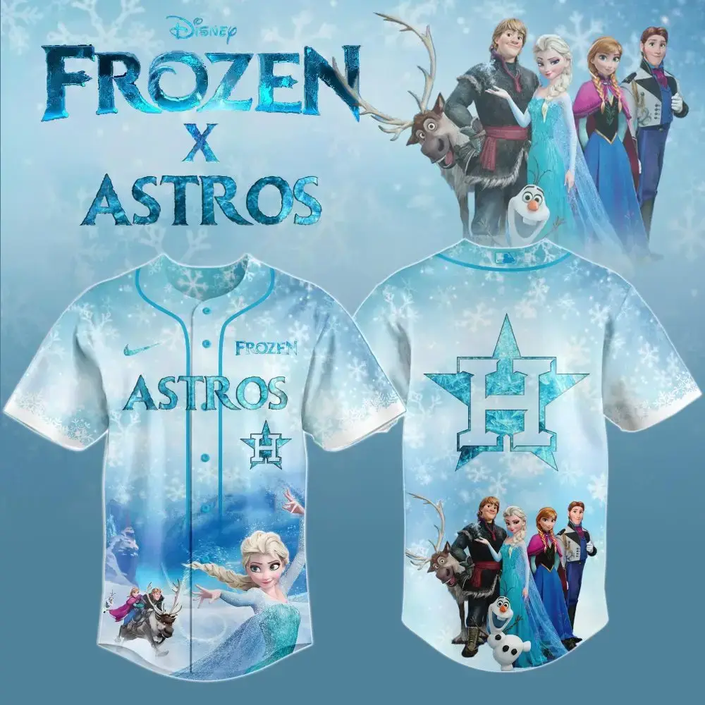 Disney Frozen X Astros Limited Edition Jersey – Magical Baseball Fan Gear! Image