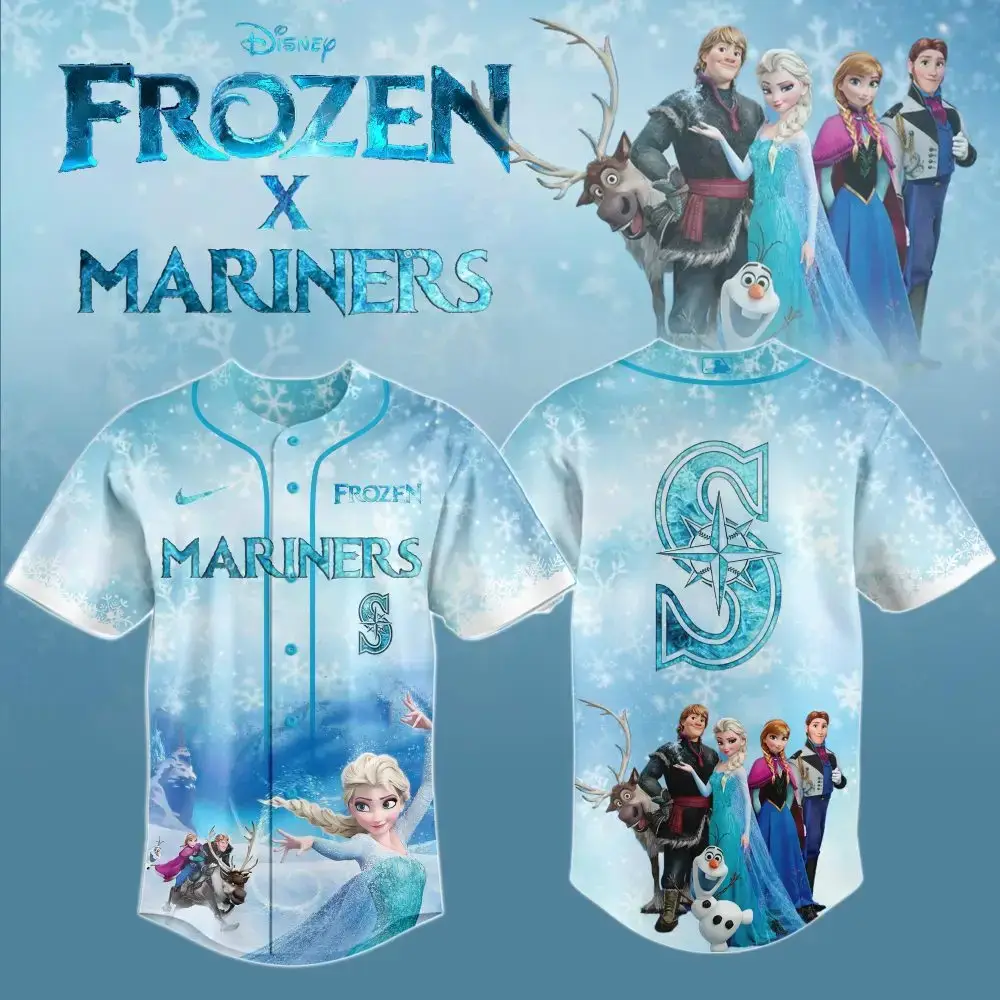 Disney Frozen X Mariners Baseball Jersey – Limited Edition Fan Gear For Kids & Adults Image