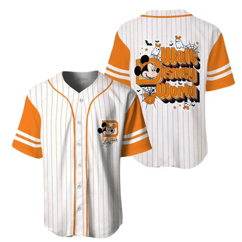 Disney Halloween Baseball Jersey – Mickey Mouse & Ghosts – Men'S Apparel Image