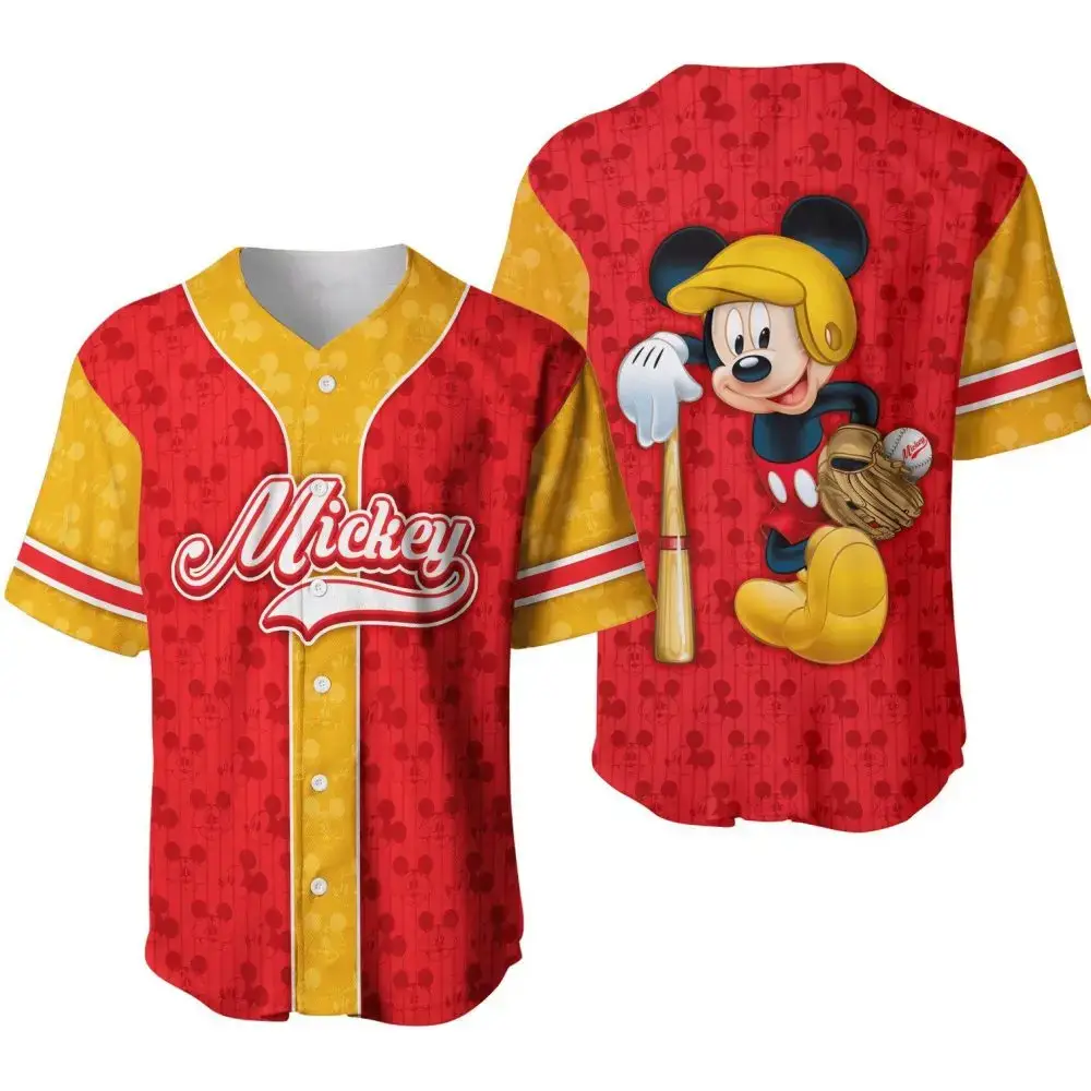 Disney Mickey Baseball Jersey – Colorful Cartoon Sportswear For Fans Image