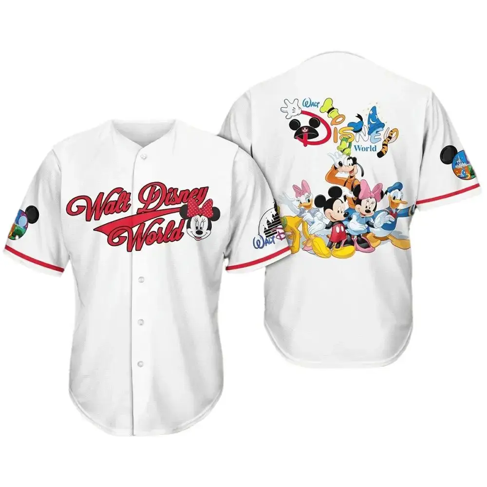 Disney World Baseball Jersey – Mickey & Friends Graphic Tee For Adults Image