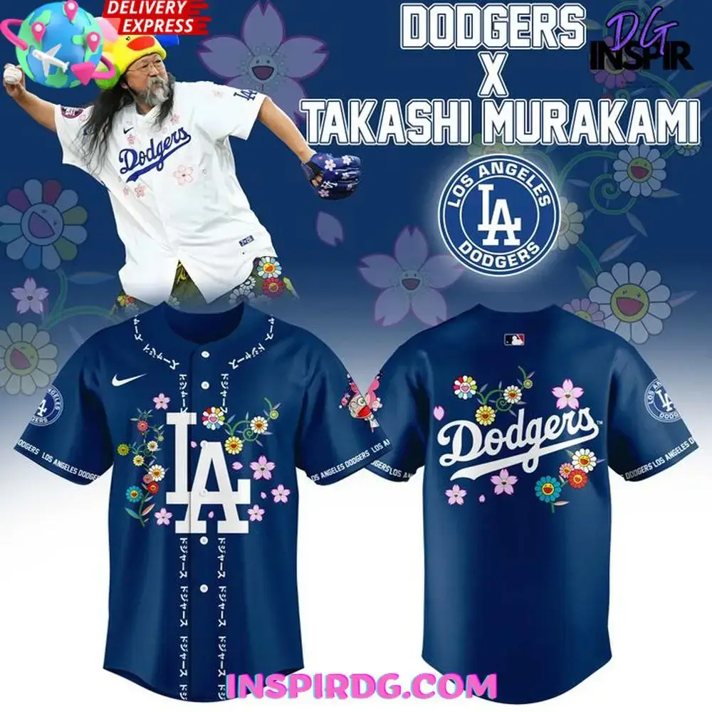 Dodgers X Takashi Murakami 2025 Mlb Blue Jersey Image