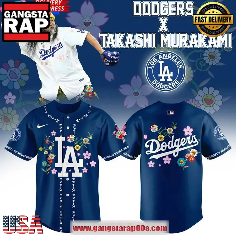 Dodgers x Takashi Murakami 2025 MLB Blue Jersey Image